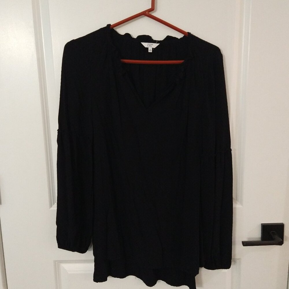 Crown & Ivy Black Shirt - Picture 1 of 7